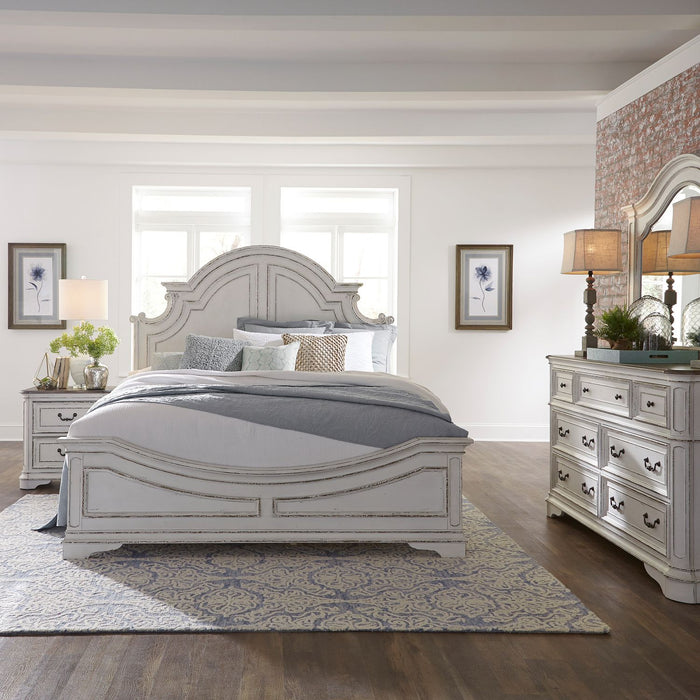 Magnolia Manor - Queen Panel Bed, Dresser & Mirror, Night Stand