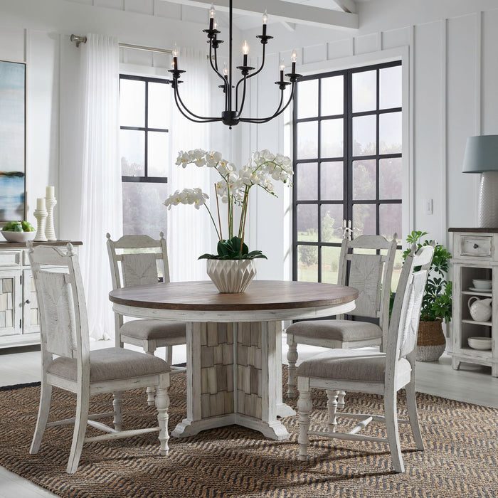 River Place - 5 Piece Pedestal Table Set