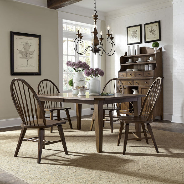 Hearthstone Ridge - 5 Piece Rectangular Table Set