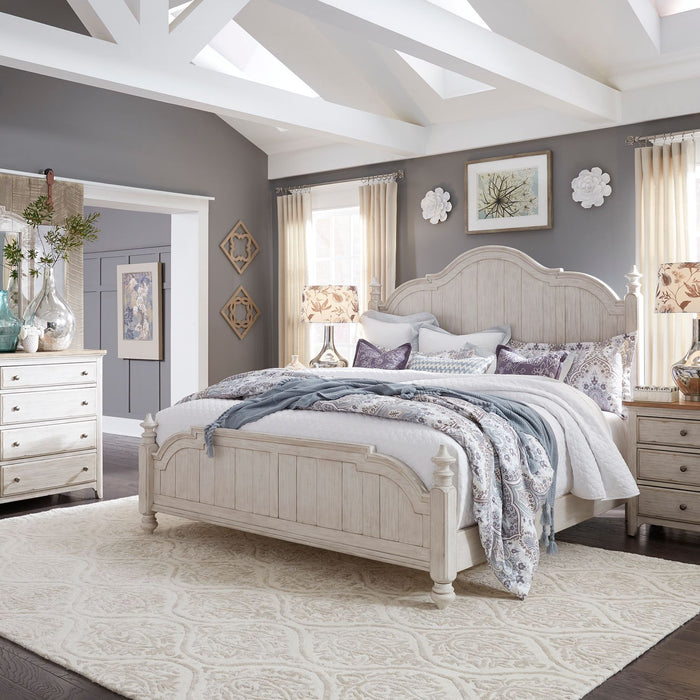 Farmhouse Reimagined - King Poster Bed, Dresser & Mirror, Night Stand