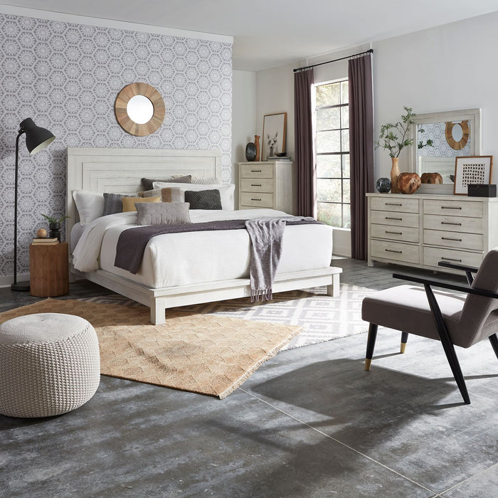 Modern Farmhouse - King Platform Bed, Dresser & Mirror, Chest