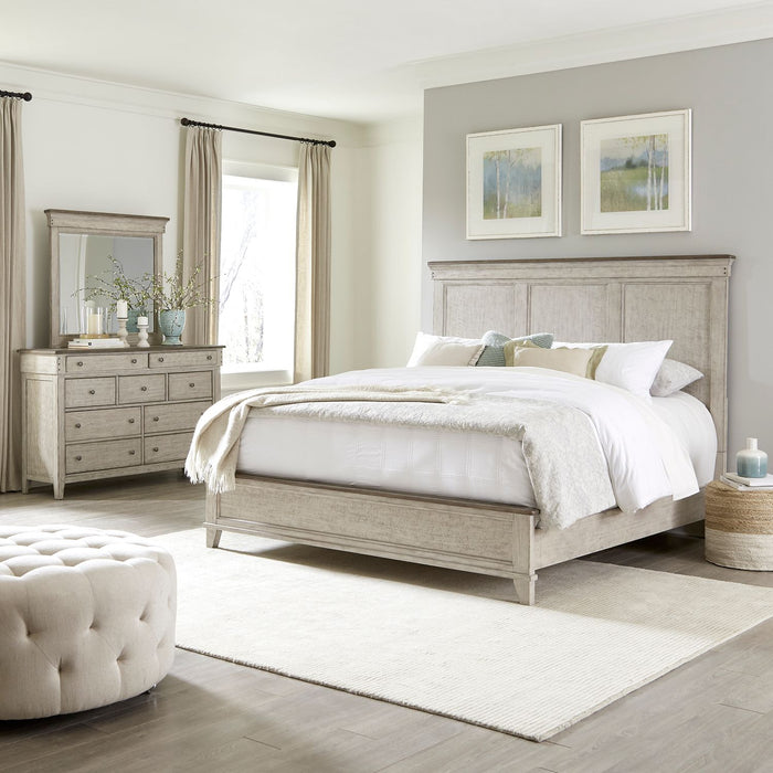 Ivy Hollow - King Panel Bed, Dresser & Mirror