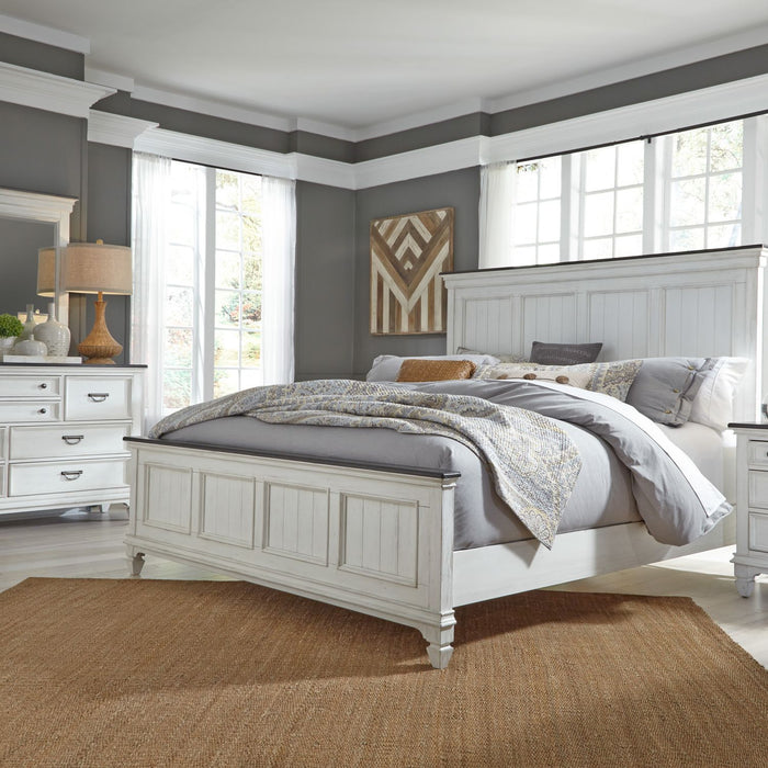 Allyson Park - King Panel Bed, Dresser & Mirror