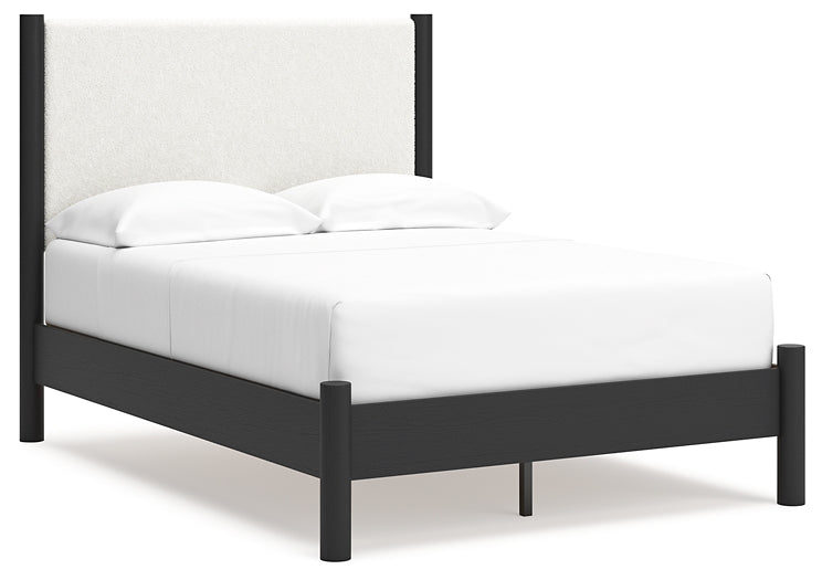 Cadmori Full Upholstered Panel Bed with 2 Nightstands