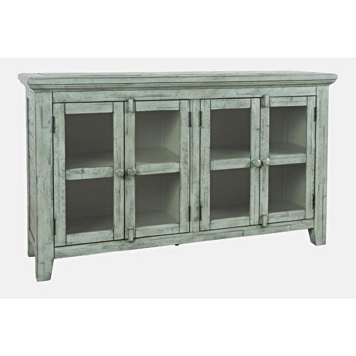 Rustic Shore 4 Door Low Accent Cabinet