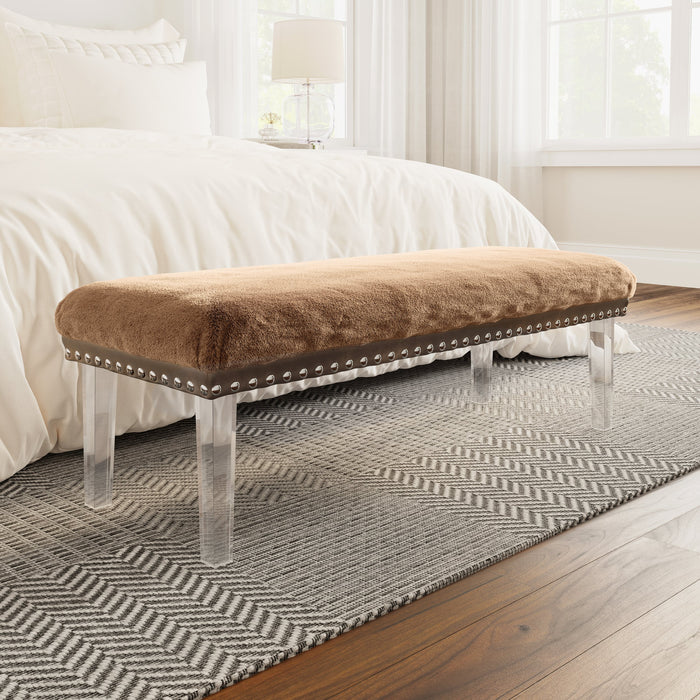 Brianna Faux Fur Bench