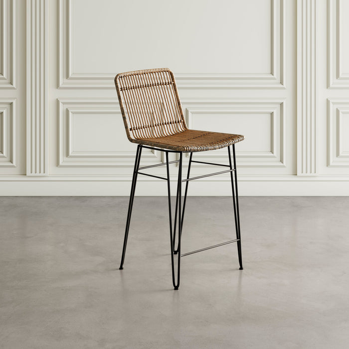 Weaver Rattan Hairpin Counter Stool