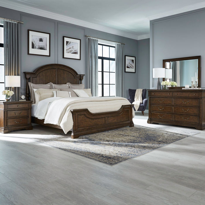 Arden Road - King Poster Bed, Dresser & Mirror, Night Stand