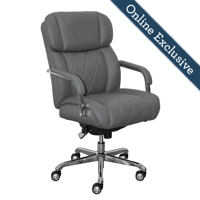 Sutherland Quilted Leather Office Chair, Moon Rock Grey