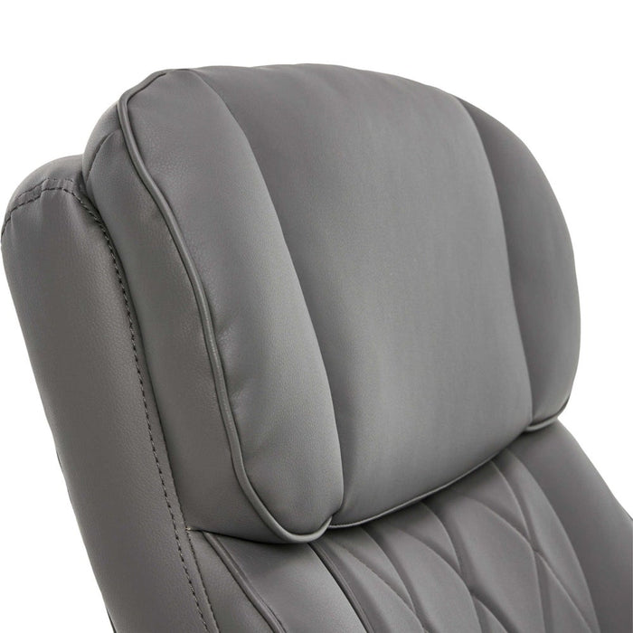 Sutherland Quilted Leather Office Chair, Moon Rock Grey