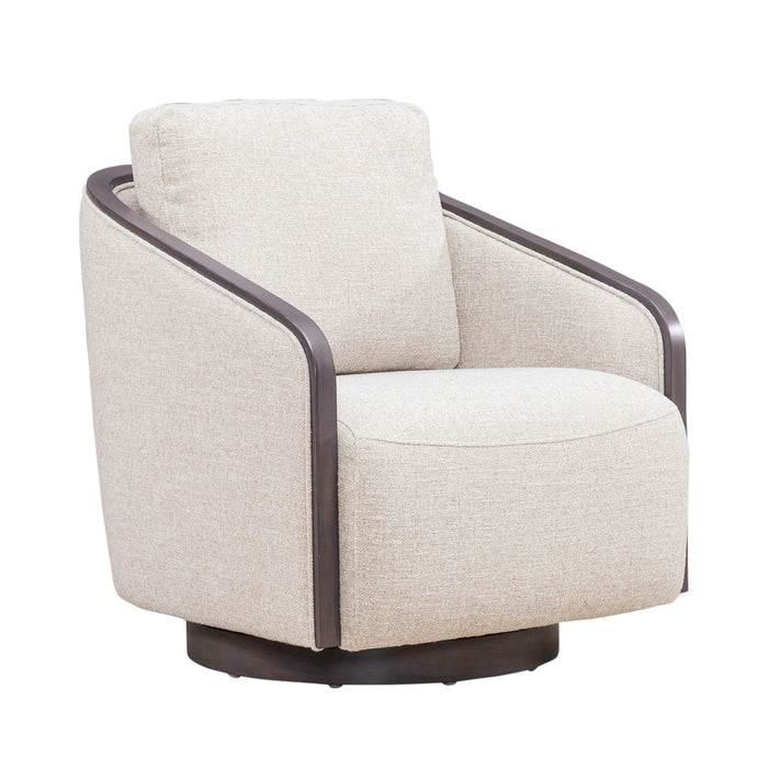 Nora - Uph Swivel Accent Chair - Dark Brown