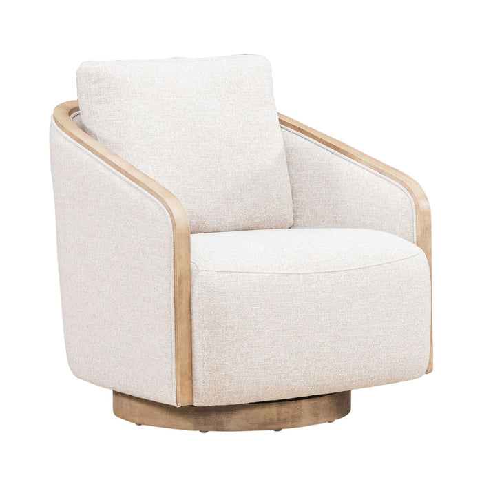 Nora - Uph Swivel Accent Chair - Light Brown