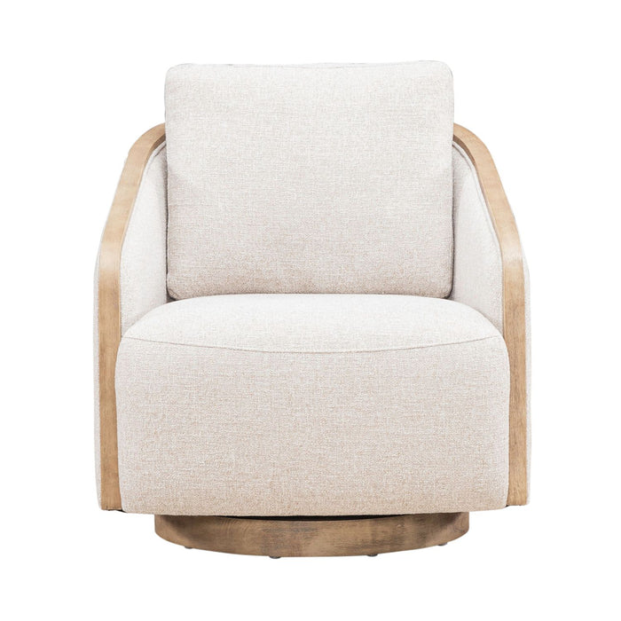 Nora - Uph Swivel Accent Chair - Light Brown