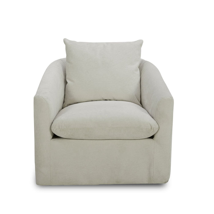 Saxton - Uph Swivel Accent Chair - Ivory