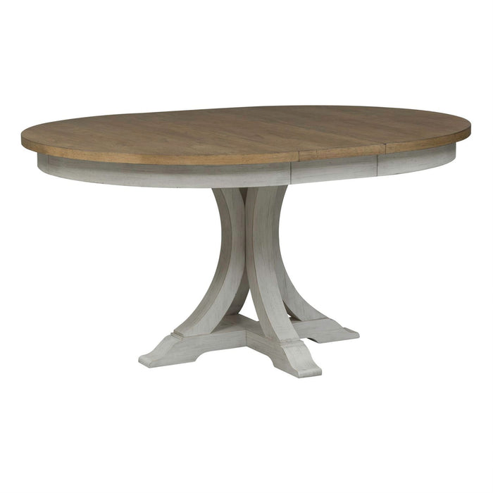 Farmhouse Reimagined - Opt 5 Piece Pedestal Table Set