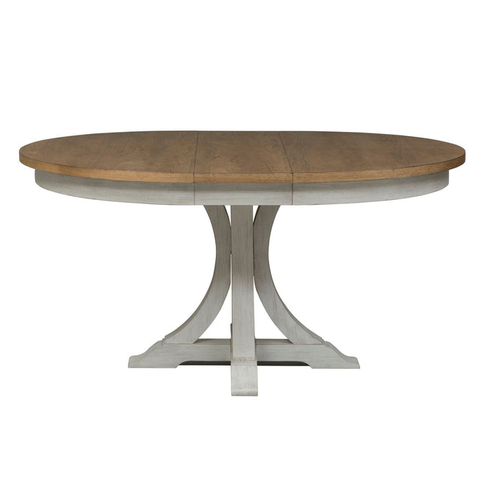 Farmhouse Reimagined - Opt 5 Piece Pedestal Table Set