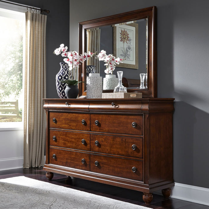 Rustic Traditions - King Sleigh Bed, Dresser & Mirror