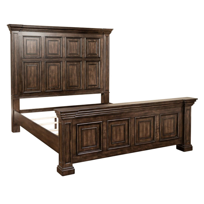 Big Valley - King Panel Bed, Dresser & Mirror, Chest