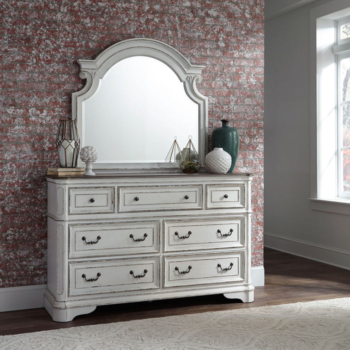 Magnolia Manor - Queen Uph Sleigh Bed, Dresser & Mirror, Night Stand