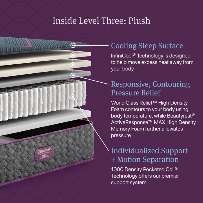 Beautyrest World Class Level Three Hybrid Plush Mattress
