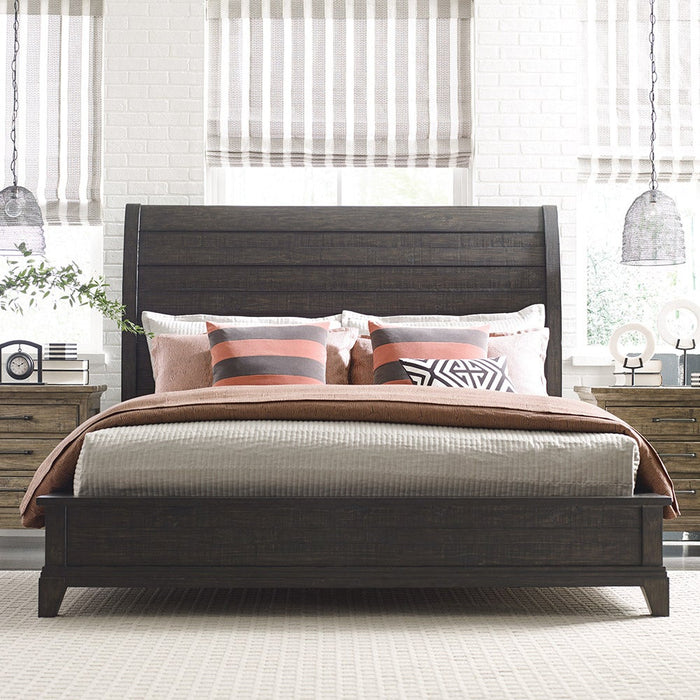 Plank Road Queen Eastburn Dark Sleigh Bed