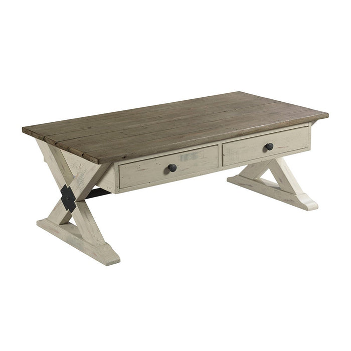 Reclamation Place Trestle Rectangular Cocktail Table