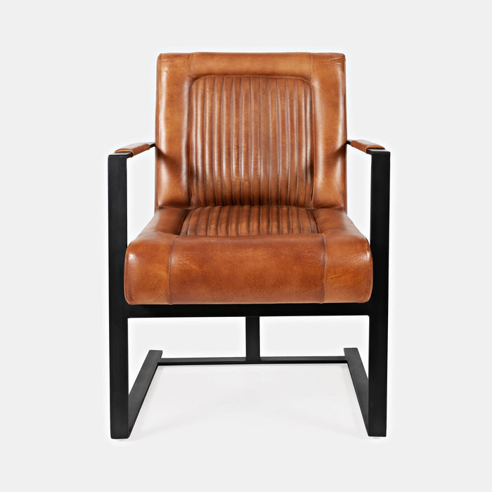 Maguire Genuine Leather Sled Accent Chair