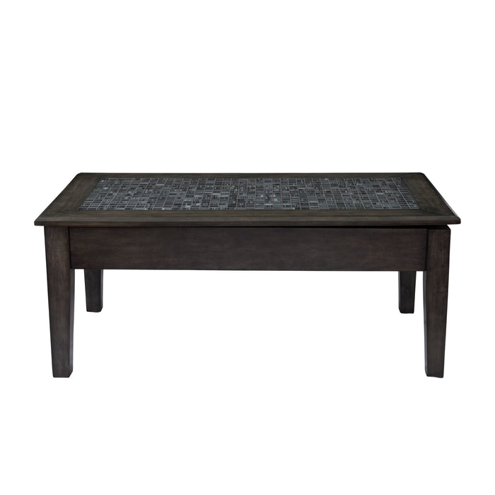 Grey Mosaic Lift Top Coffee Table