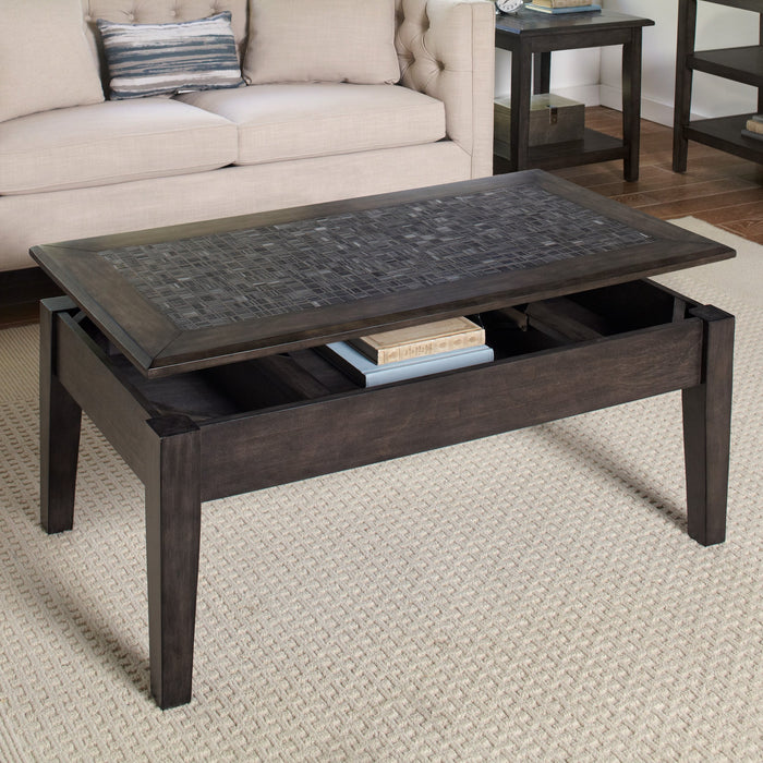 Grey Mosaic Lift Top Coffee Table