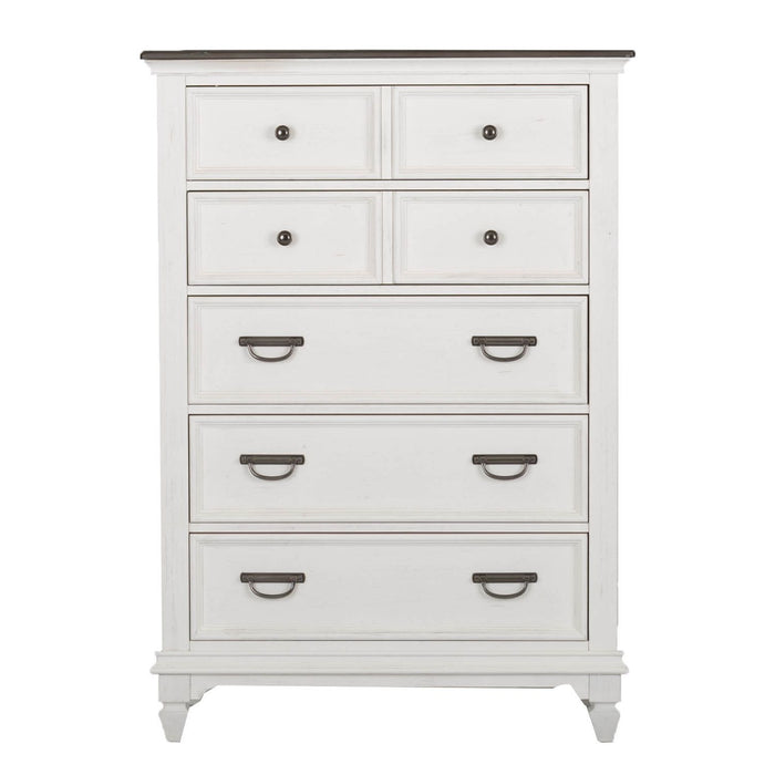 Allyson Park - King California Panel Bed, Dresser & Mirror, Chest, Night Stand