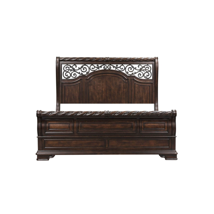 Arbor Place - King California Sleigh Bed, Dresser & Mirror, Chest, Night Stand