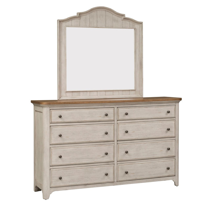 Farmhouse Reimagined - Queen Sleigh Bed, Dresser & Mirror