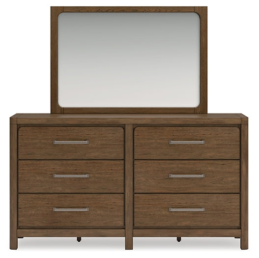 Cabalynn California King Panel Bed with Storage with Mirrored Dresser, Chest and Nightstand